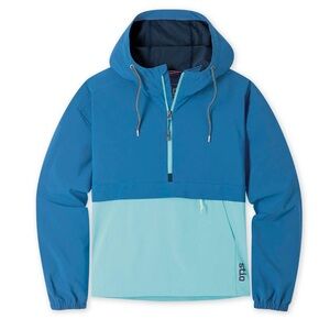 STIO CFS HOODED ANORAK - WOMEN'S Size Large Blue Color Block Shady Lake